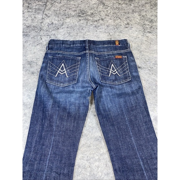 7 For All Mandkind A Pocket Jeans Women's 27 Zip Fly‎ Medium Wash Bootcut - Picture 7 of 8